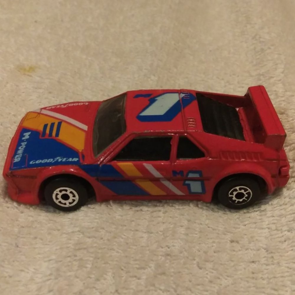 1981 Matchbox #52-c BMW M1 Red #1 M-Power Goodyear race car